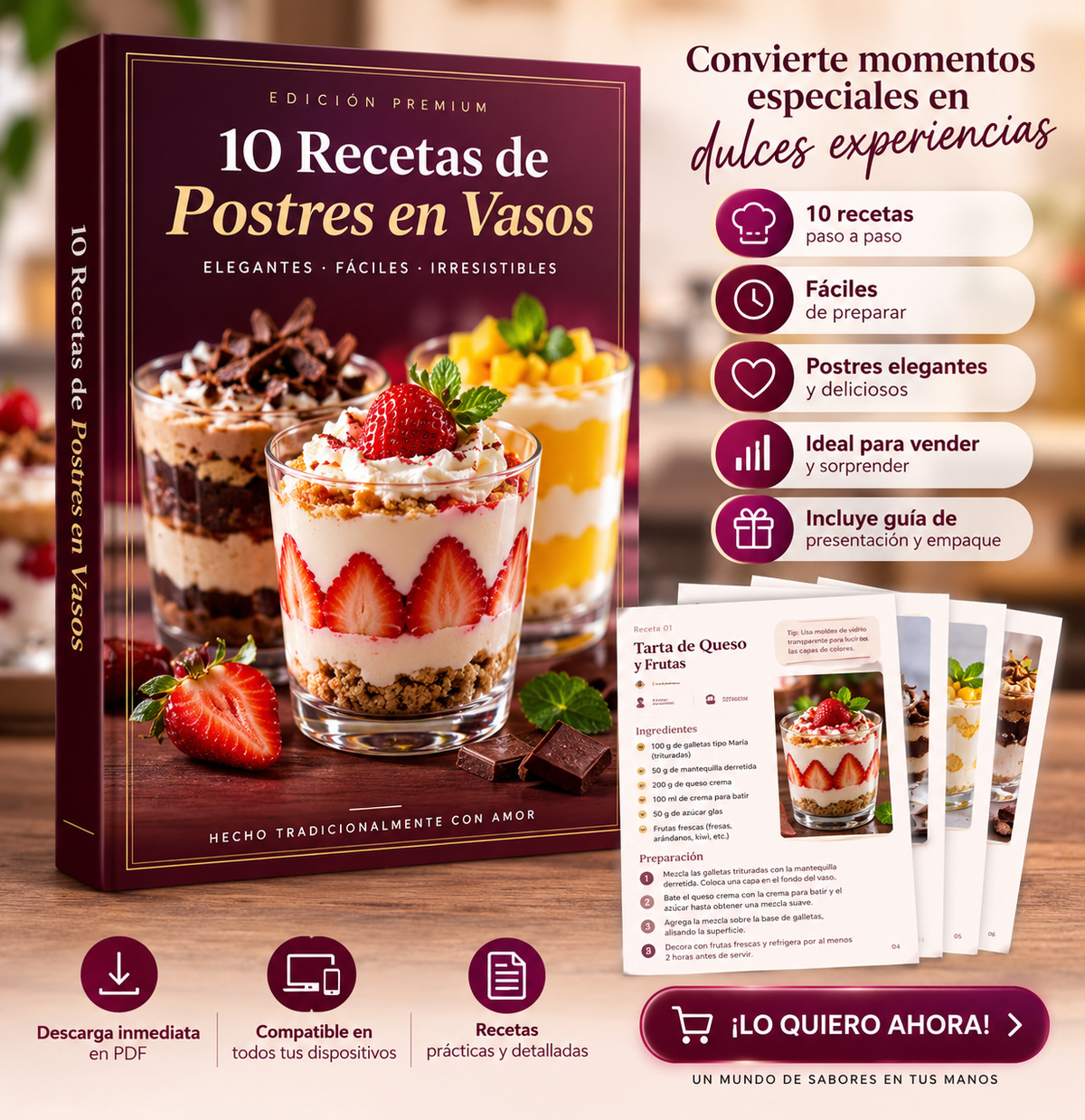 Recetas de postres en baso
